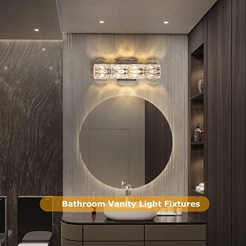 Crystal Wall Sconces,Modern Luxury Wall Light Fixtures,Indoor Chrome Wall Lamp,Crystal Vanity Wall Mount Lamp,Elegant Wall Lighting For Living Room Bedroom Bathroom Hallway Doorway Stairway Bedside #TOP6