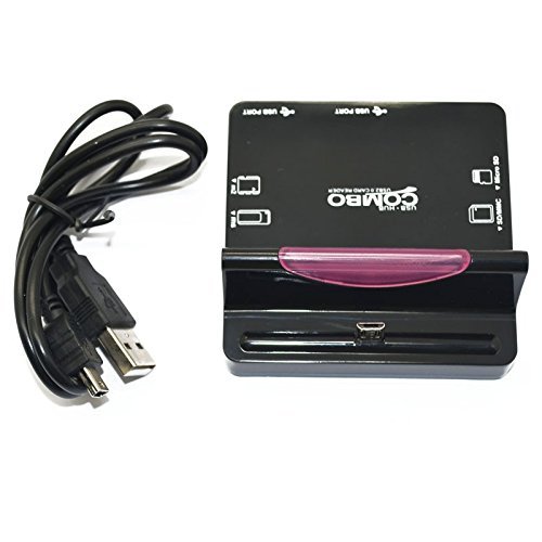 Totalcase Dockingstation Combo Schwarz / Rosa Multi Cardreader Micro SD TF MS SF Cover