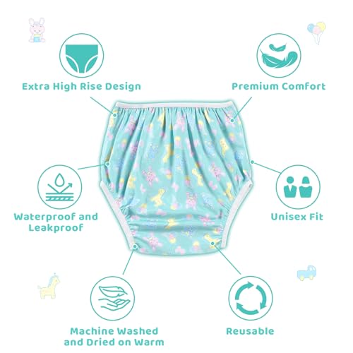 Image of LittleForBig Washable Reusable Waterproof PUL Adult Cloth Pants PUL Pull-On Diaper Cover - Full Print Baby Parade S