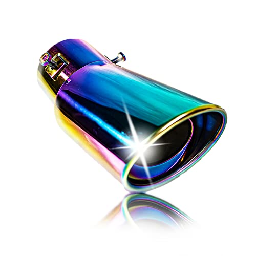 Di-CoPoss【ディコポス】汎用 車用マフラーカッター TOYOTA Prius 30系 40系 50系 前期 後期 プリウスα専用80系 ヴォクシー エスクァイア ノア用 スラッシュカット ダブルタイプ ステンレス NOAH VOXYワゴンr、エブリィ、タント・スペーシア・ハスラー・ジムニー・ハイゼットトラック・キャリイアルト・タフト・デイズ・ルークス・コンペ等々軽自動車全般 (1本全彩・オーロラ・ピンク)