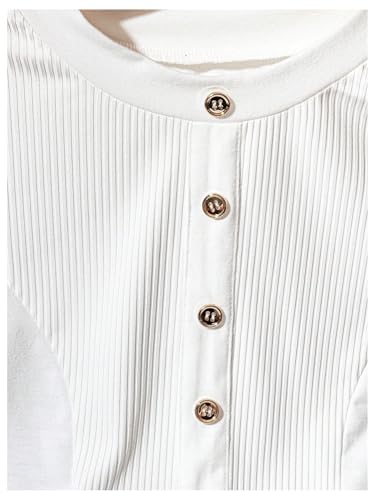 GORGLITTER Women's Cap Sleeve Button Up Sweater Ruched Lightweight Knit Fall Tops Business Casual Going Out Pullover3