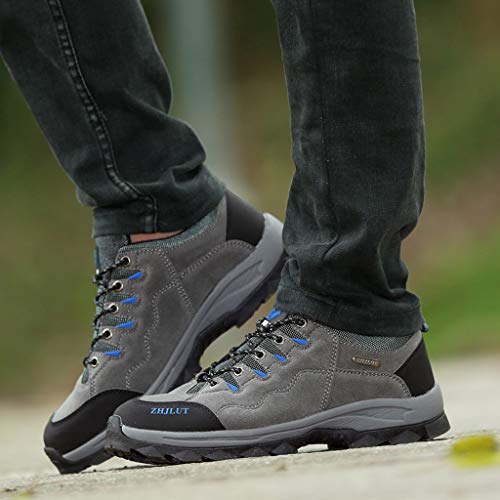 Goddessvan Couple Comfortable Travel Outdoor Shoes Wear Non-Slip Hiking Shoes Walking Shoes Running Athletic Fashion Tennis Sneakers Gray - Thumbnail 5