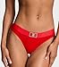Victoria's Secret Fashion Show '24 Women's Logo Cotton Shine Patch Thong Panty, Lipstick, Medium