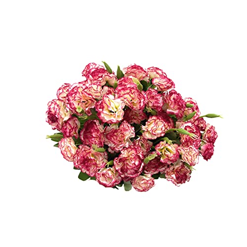 Lot de 4 bouquets d'œillets artificiels en soie, bouquet de 30 cm et feuille verte pour accessoires photo, fête à la maison,mariage,festival, décoration...