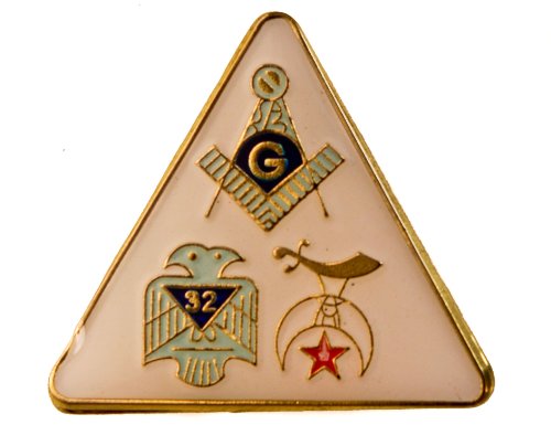 Triangle Masonic 32nd Degree Shriner hat or lapel pin