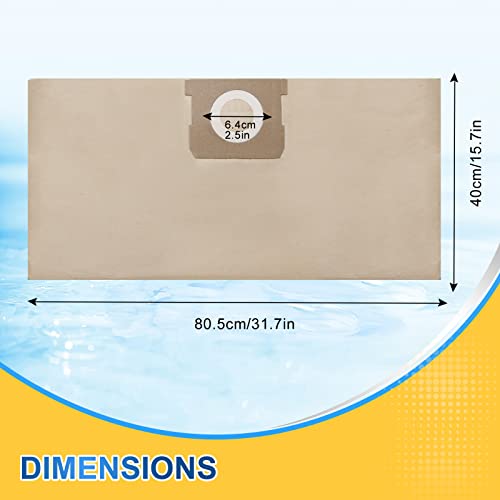 Keepow Shop Vac Bags Compatible With Dewalt, Vacuum Bags For Dewalt 6-10 Gallon Dxv06P, Dxv09P, Dxv10P, Dxv10S, Dxva19-4101 Disposable Filter Bag, 9 Pack #TOP2