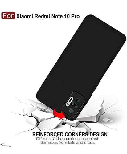 Image of Mobile Back Cover Case for Redmi Note 10 Pro (Silicone Case|CameraProtection|Black SC1510)