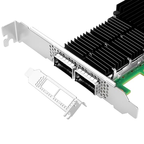 Image of Vogzone 100GbE NIC Card for Mellanox MCX556A-EDAT, PCIe 4.0 x16 100Gb Ethernet NIC with Mellanox ConnectX-5 VPI Chipset, Dual QSFP28 EDR IB Network Card Support RDMA
