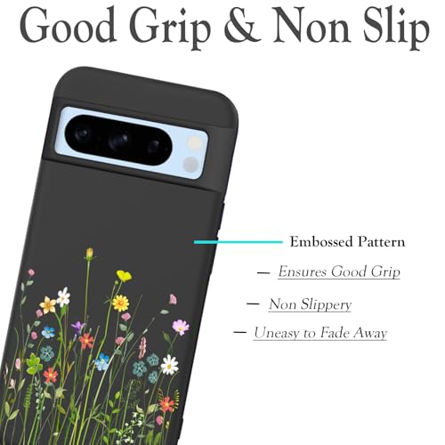 Unov Case for Pixel 8 Pro, Black, Floral Bouquet - image 3