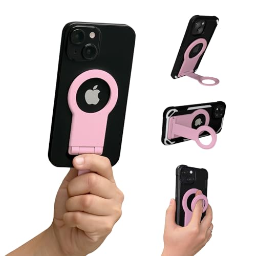 Perche à selfie MagSafe KickMate rose pour des appels vidéo mains libres stables