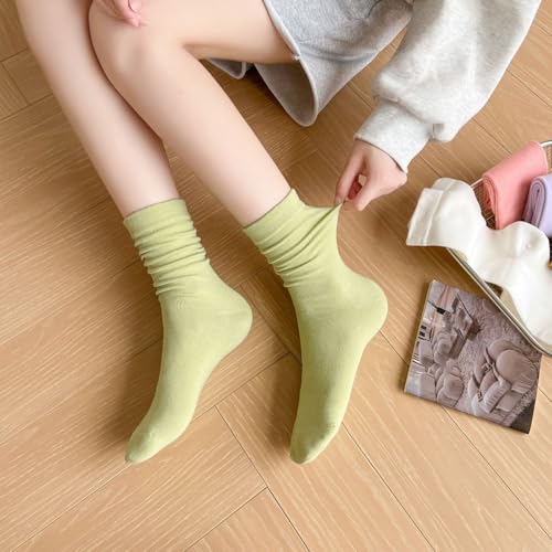 5 Pairs Womens Slouch Socks Stretchable Breathable Comfortable Crew Socks3