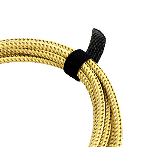 Cable de guitarra eléctrica Amazon Basics de 10 pies, tweed amarillo y marrón