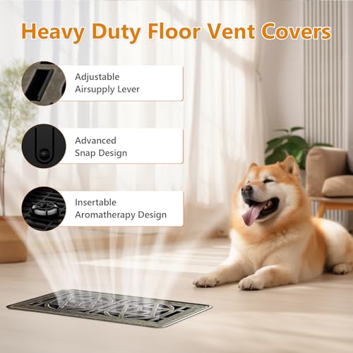 2 Pack Floor Vent Covers, Floor Register 4x10, Heavy Duty Walkable Steel Vent Cover, Adjustable Decorative Vent Covers for Home Floor Ceiling or Sidewall Vent, Rust-Proof Finish — view 4