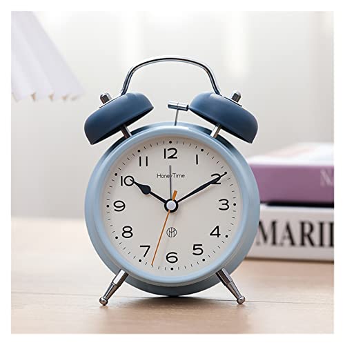 Reloj despertador de metal de 4 pulgadas con diseño analógico simple para jóvenes