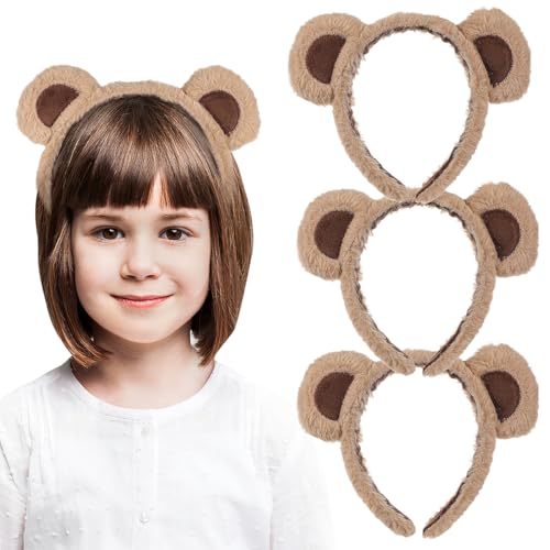 Bandeau oreilles d'ours moelleux pour routine beauté, soirée cosplay et Noël