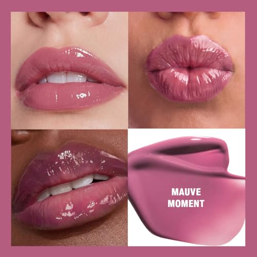 Image of Peptide Lip Conditioner | Hydra Gloss Shine Lip Balm | 4-in-1 for Hydrated, Smooth, Plump & Restored Lips | 11-Hr Hydration | With Peptides, Hyaluronic Acid, & Jojoba Oil | Mauve Moment | 2.4ml