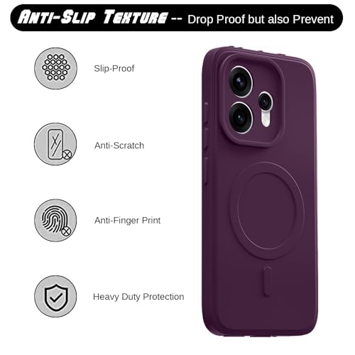 Image of Back Cover Compatible with Oppo Reno15 5G | MagFit Ring Design (Non-Magnetic) | Shockproof Case | Anti-Slip Grip | Raised Camera Edges | Slim Protective Case for Oppo Reno15 5G (Purple)