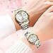 OPK His and Her Couple Watches Set Romantic Love Gift Day Date Stainless Steel Luminous Waterproof Black Silver Gold Tone a Pair 2 Wrist Watches Matching Set