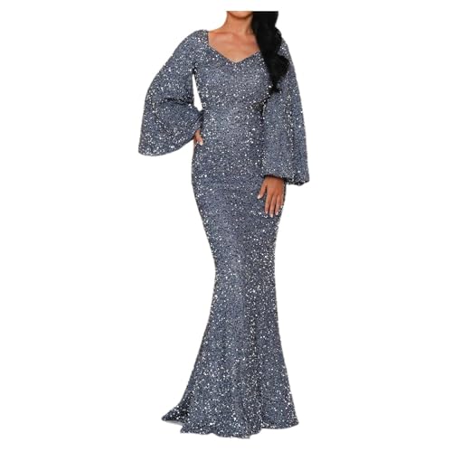 Robe longue à paillettes noire idéale pour vos soirées de carnaval et mascarades