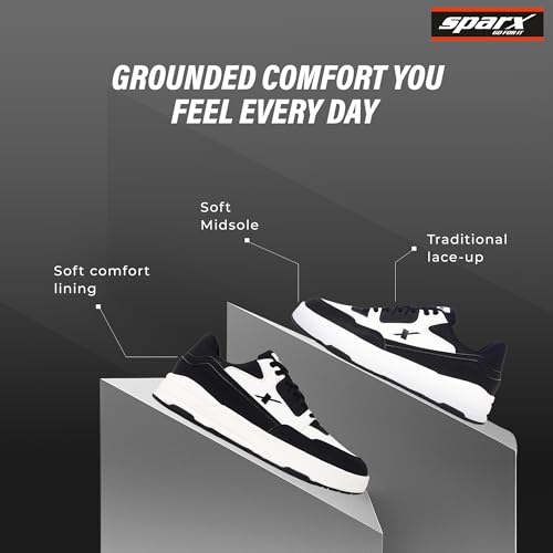 Image of SPARX Casual Sneakers for Men - Trendy Lace-Up Shoes with Soft Cushioning, Lightweight Comfort, Durable Sole & Everyday Fashion Wear