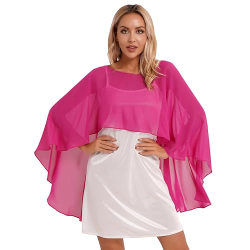 Women's Chiffon Cape Shawls and Wraps for Bridesmaid Wedding Capes Cover Up Evening Dress2