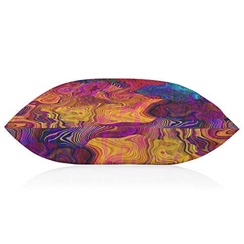 Ekobla FBA-PILLOW-LUX-A62 Throw Pillow Cover Abstract Colorful Chaotic Waves Rainbow With Purple Orange Gold Blue Colors Decor Lumbar Pillow Case Cushion For Sofa Couch Bed Standard Queen Size 20X30 Inch thumb #5