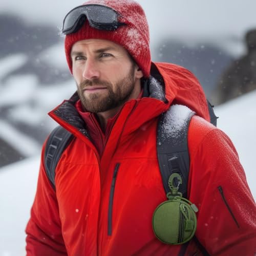 Outdoor Coin Purse for Men, Nylon Coin Wallet Small Coin Pouch with Removable Hook, Lightweight Small Coin Bag Change Pouch Coin Purses for Hiking, Climbing, Cycling, Shopping (black)4