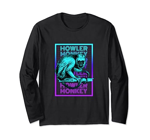 Mono aullador Howler Monkey Lover, retro, vintage Manga Larga