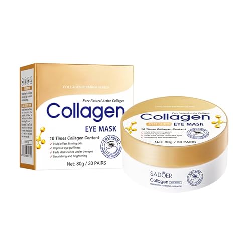 Parches Ojos Colágeno, 60 Unidades, Mascarilla Ojos Hidrogel Con Ácido Hialurónico Y Vitamina E, Hidratación Intensa Y Antienvejecimiento, Reduce Ojeras Y Arrugas