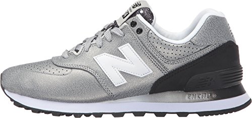 New Balance Women's 574 V1 Gradient Sneaker, Silver/Black, 6