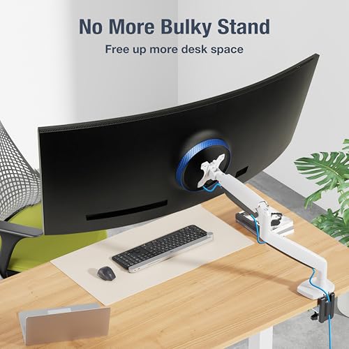 Image of AVLT Single 17 inch-45 inch Monitor Arm Desk Mount Premium - White