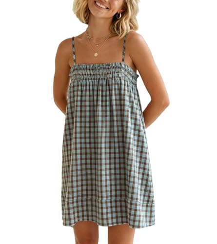 Image of Women Boho Floral Mini Cami Dress Spaghetti Strap Flowy Sling Dress Graphic Backless Summer Holiday Sundress