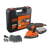 Black+Decker Dreieckschleifer Mouse KA2500K / Kraftvolle Schleifmaschine mit Staubfangbehälter inkl. Mikrofilter/Für das Abschleifen selbst an schwer zugänglichen Stellen / 1 x Schleifer 120 W – Ansicht 1