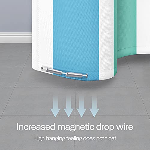 Rideau de douche textile pour éviter l'eau au sol avec crochets inclus - 7