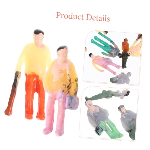 Lurrose 100Pcs Multicolor Painted Moulds People Figures N Scale 1 150 Miniature Plastic Model Little Men for Train Layouts and Landscape Models by Lurrose - Image 5