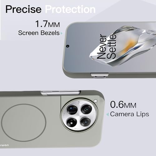 Image of KARWAN?Translucent Hybrid Case with Metal Ring Phone case Cover for Oneplus 12 |Compatible with N52 Strong Magnets Mag| Wireless Mag-Safe Charging -(Black)