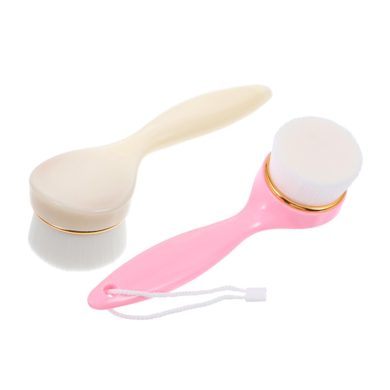 FRCOLOR 2Pcs Long Handle Face Cleaning Brush Manual Exfoliating Facial Brush for Deep Cleansing Makeup Removal Soft Bristles for Gentle Skin Care for Daily Use