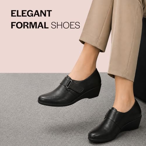 Image of FAUSTO Women's Outdoor Fashion Hook and Loop Platform Heel Wedges