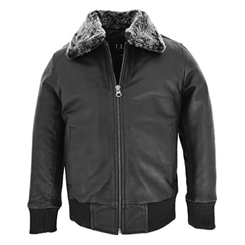 A1 FASHION GOODS - Chaqueta de Piel para niños de 2 a 12 años de Edad Negro Negro (X-Large) Cover
