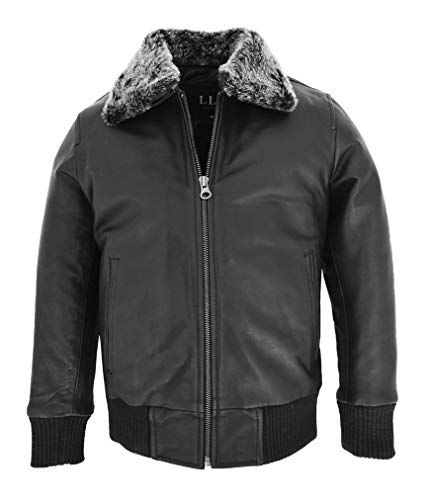 Kids Bomber Real Leather Jacket Boys Childrens Varsity 2-12 Year Old CH20 Black