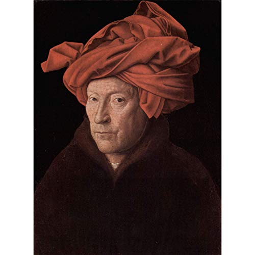 Van Eyck Homme au Turban Rouge Affiche Peinture Décoration Idée Cadeau