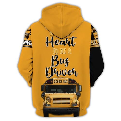 Personalized Bus Driver Men's Fleece Hooded Sweatshirt 3D Customize School Bus Printed Pullover Hoodie Men Women Collection 32