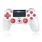 【12-15hours playtime】Controlador para ps-4 incorporado 700mah batería de litio y utilizar un conector de carga Tipo-C. Se carga completamente en sólo 2,5h y se puede utilizar hasta 16h, se recomienda cargar con MICRO USB, DC5V. (Nota: Apague el mando para mejorar la duración de la batería si no lo va a utilizar durante mucho tiempo)
