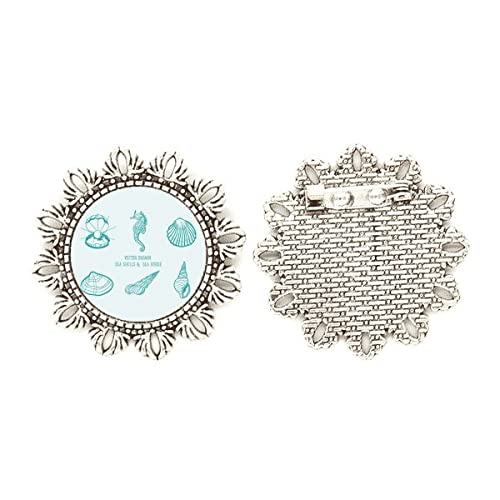 Broche de plata hipocampo azul para vestidos en bodas y eventos