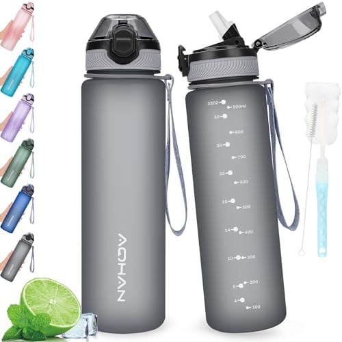 AOHAN 600ML Water Bottle with Leak Proof Flip Top Lid, BPA Free Sport