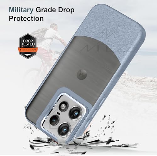 Image of MINTZZ Moto Edge 50 Pro Back Cover, Leather Design, Protective Cover with Camera Lens Protection, Premium Grip & Slim Fit Durable, Edge 50 Pro Case (Gray, Moto Edge 50 Pro)
