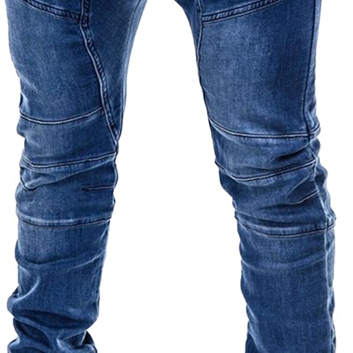 Drawstring Waist Skinny Jeans for Men Casual Stretch Regular Male Washed Jean Slim Fit Comfy Tapered Denim Pants4
