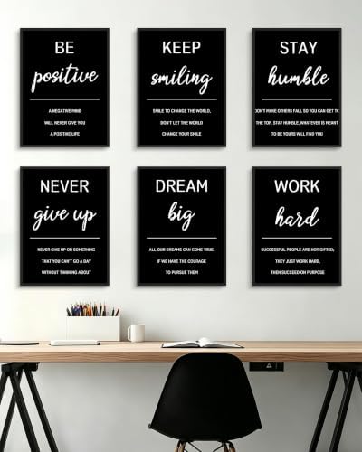 KUVIOKE Inspirational Framed Wall Art Motivational Quotes Wall De...