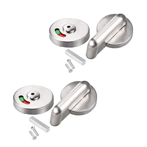 2pcs 55mm/2.17" Dia 304 Stainless Steel Privacy Dead Bolt Indicator Door Indicator Lock Latch Vacant Engaged for Public Toilet Bathroom WC (55mm/2.17" Diameter,2Pcs)
