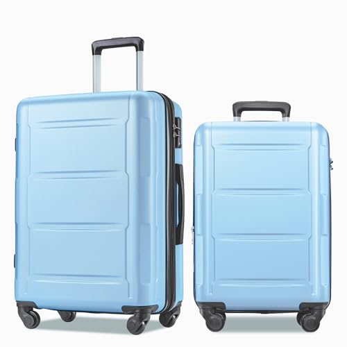Expanable Spinner Wheel 2 Piece Luggage Set ABS Lightweight Suitcase with TSA Lock 20inch+24inch2